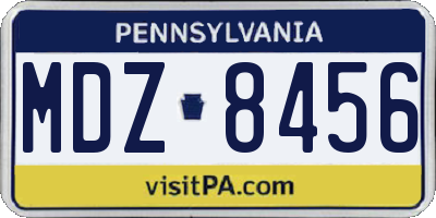 PA license plate MDZ8456