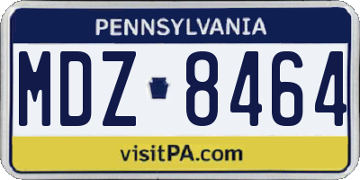 PA license plate MDZ8464