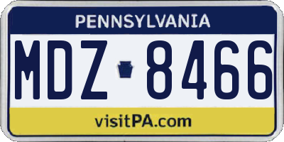 PA license plate MDZ8466