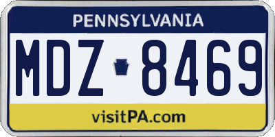 PA license plate MDZ8469