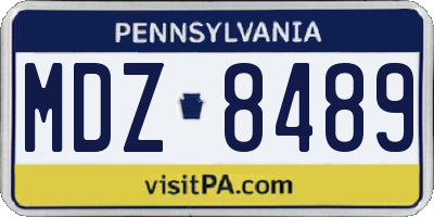 PA license plate MDZ8489