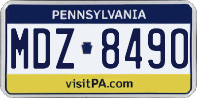 PA license plate MDZ8490