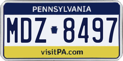 PA license plate MDZ8497