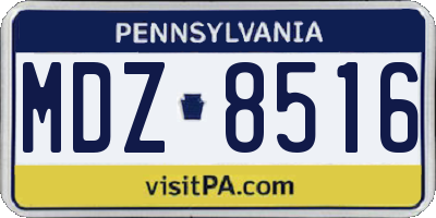 PA license plate MDZ8516