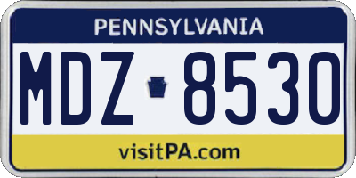 PA license plate MDZ8530
