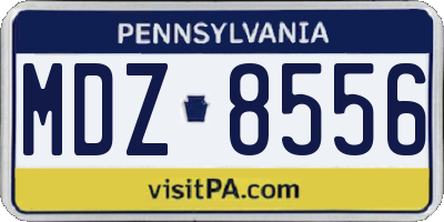 PA license plate MDZ8556