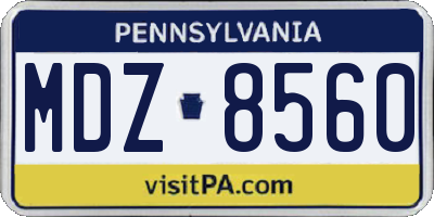 PA license plate MDZ8560