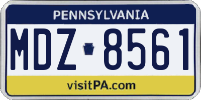 PA license plate MDZ8561