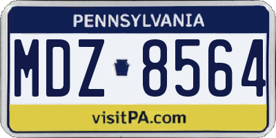 PA license plate MDZ8564