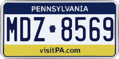 PA license plate MDZ8569