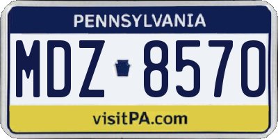 PA license plate MDZ8570