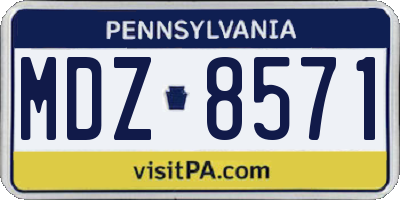 PA license plate MDZ8571