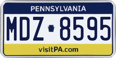 PA license plate MDZ8595