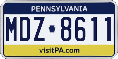 PA license plate MDZ8611