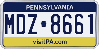 PA license plate MDZ8661