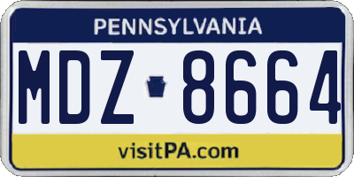PA license plate MDZ8664