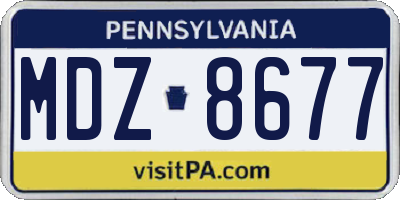 PA license plate MDZ8677