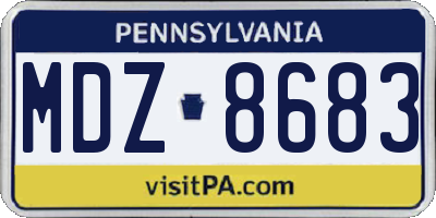 PA license plate MDZ8683