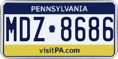 PA license plate MDZ8686