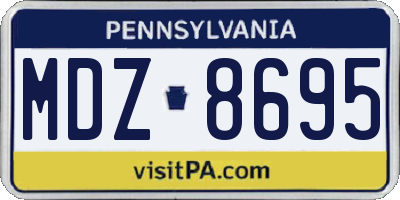PA license plate MDZ8695