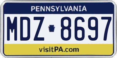 PA license plate MDZ8697