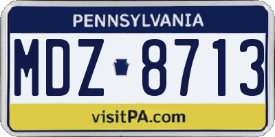 PA license plate MDZ8713