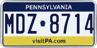 PA license plate MDZ8714
