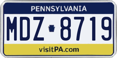 PA license plate MDZ8719