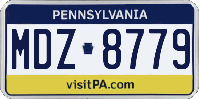 PA license plate MDZ8779