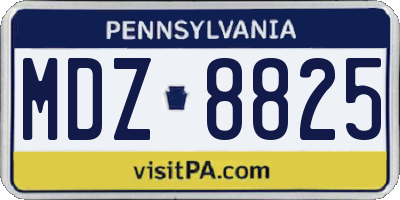 PA license plate MDZ8825