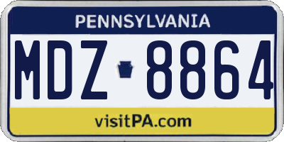 PA license plate MDZ8864