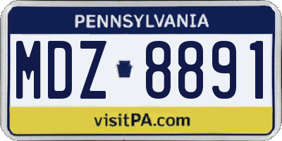 PA license plate MDZ8891