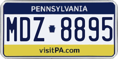 PA license plate MDZ8895