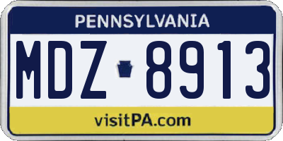 PA license plate MDZ8913