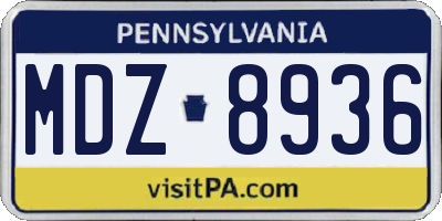 PA license plate MDZ8936