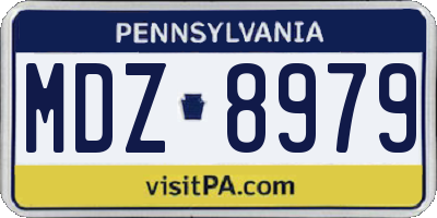 PA license plate MDZ8979