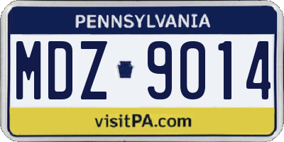 PA license plate MDZ9014