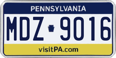 PA license plate MDZ9016