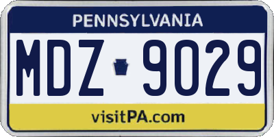 PA license plate MDZ9029