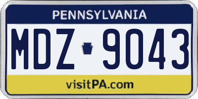 PA license plate MDZ9043