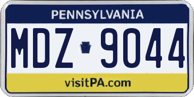 PA license plate MDZ9044