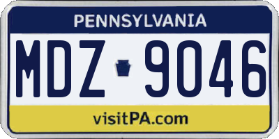 PA license plate MDZ9046