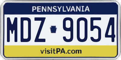PA license plate MDZ9054