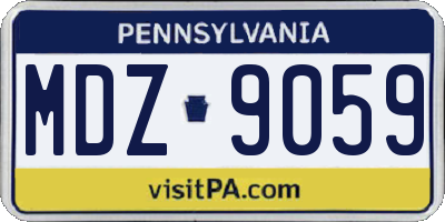 PA license plate MDZ9059