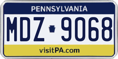 PA license plate MDZ9068