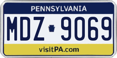 PA license plate MDZ9069