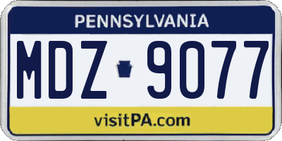 PA license plate MDZ9077