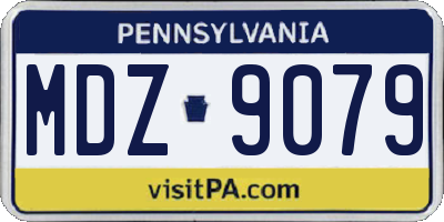 PA license plate MDZ9079