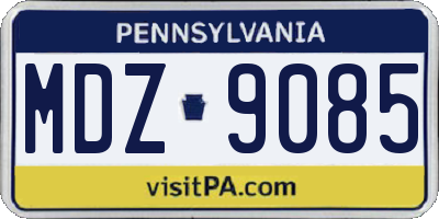 PA license plate MDZ9085