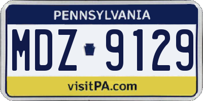 PA license plate MDZ9129